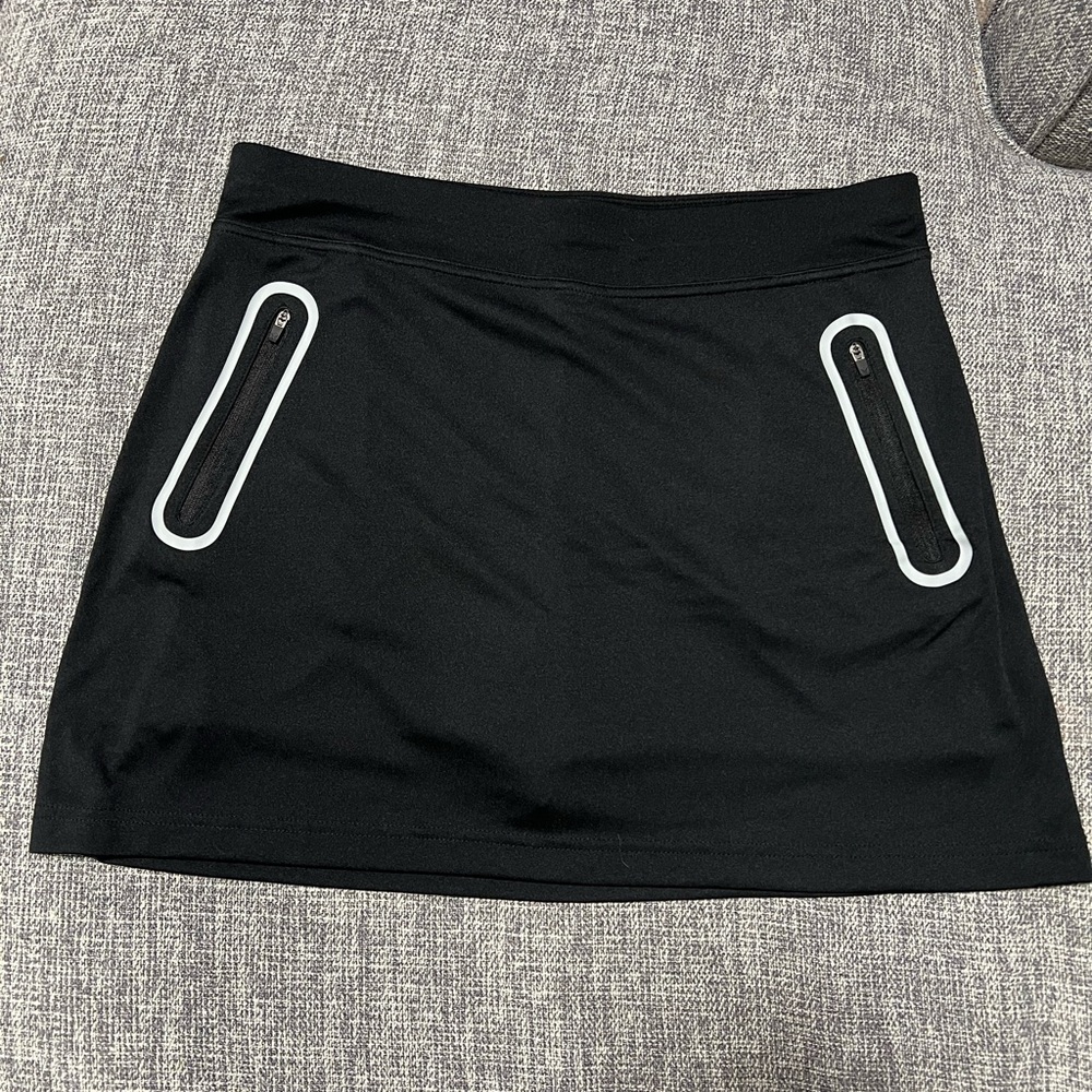 Black Golf Skort with Zipper Pockets